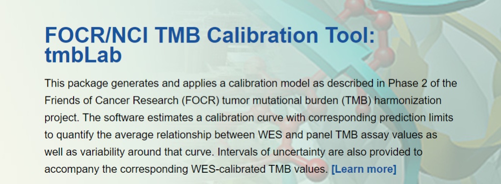 FOCR/NCI TMB Calibration Tool: tmbLab