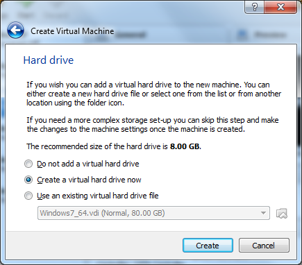 Create virtual drive